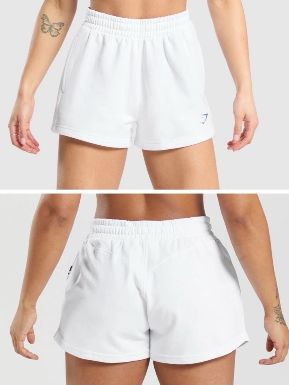 Gymshark White Training Elastic-Waist Athletic Women’s XS Sweat Shorts Running